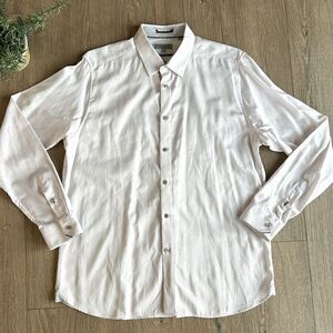 TED BAKER CLASSIC PRINTED 100% COTTON BUTTON DOWN SHIRT SIZE LARGE/X LARGE